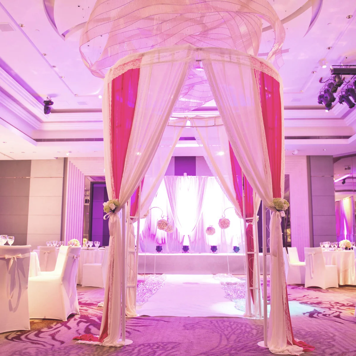 Interior of a indoor wedding reception hall