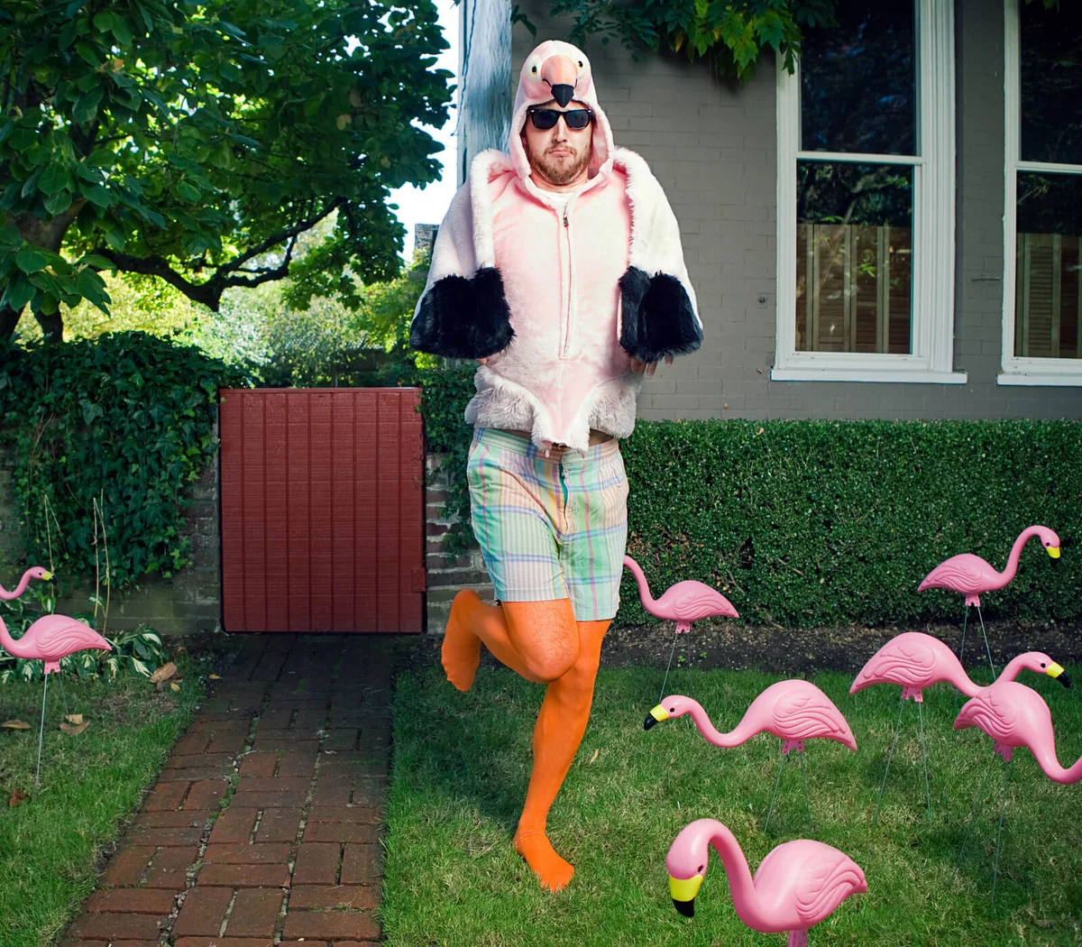Flamingo Man Lawn