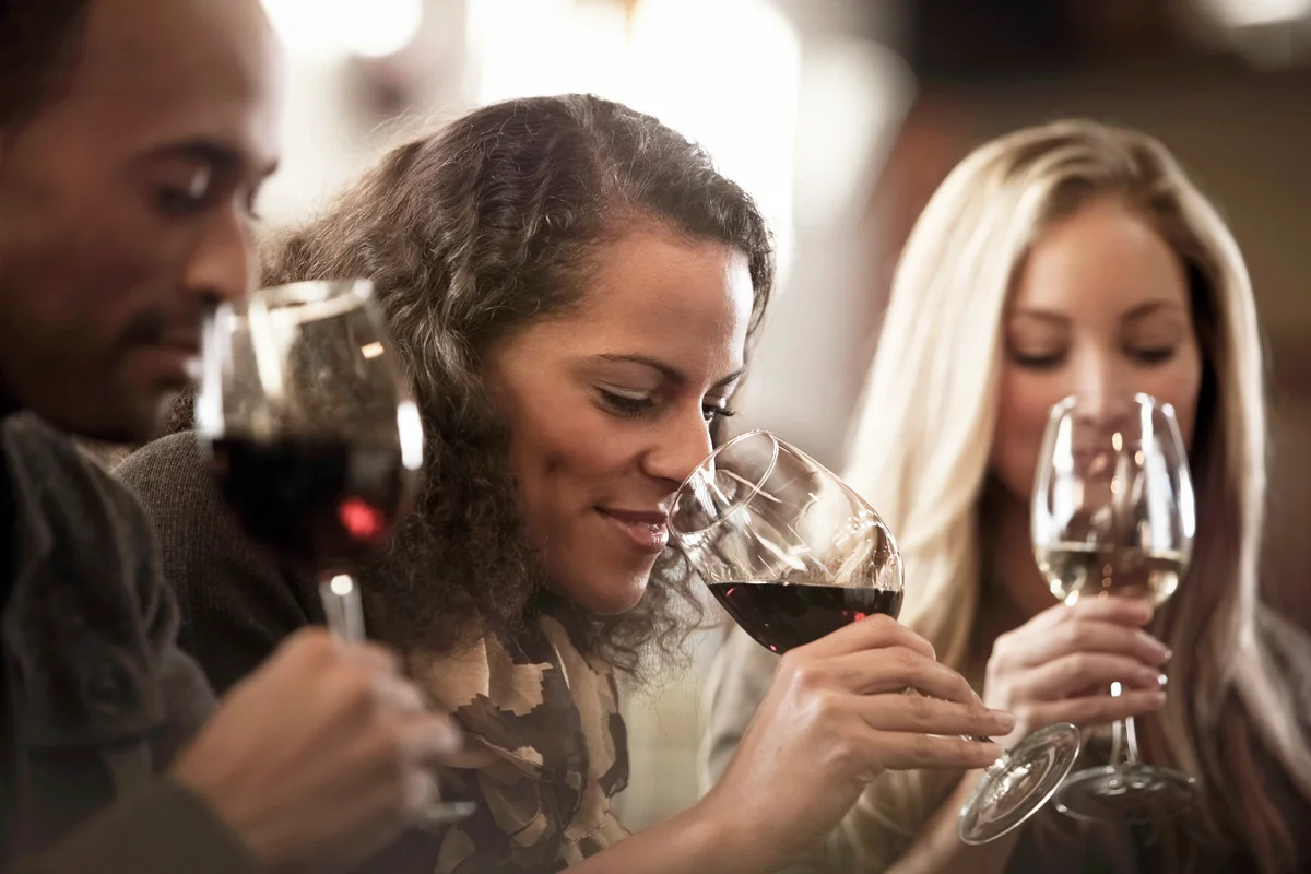 Friends tasting wine together