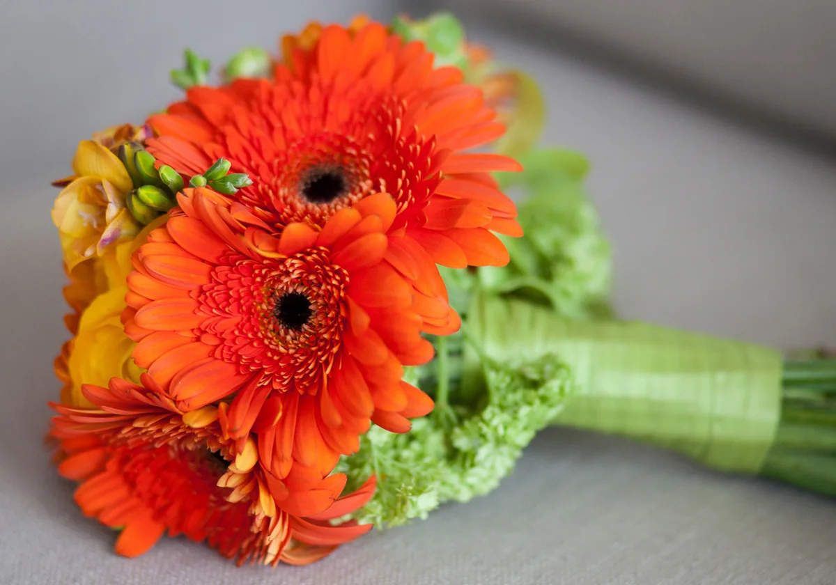 beautiful gerbera wedding bouquet
