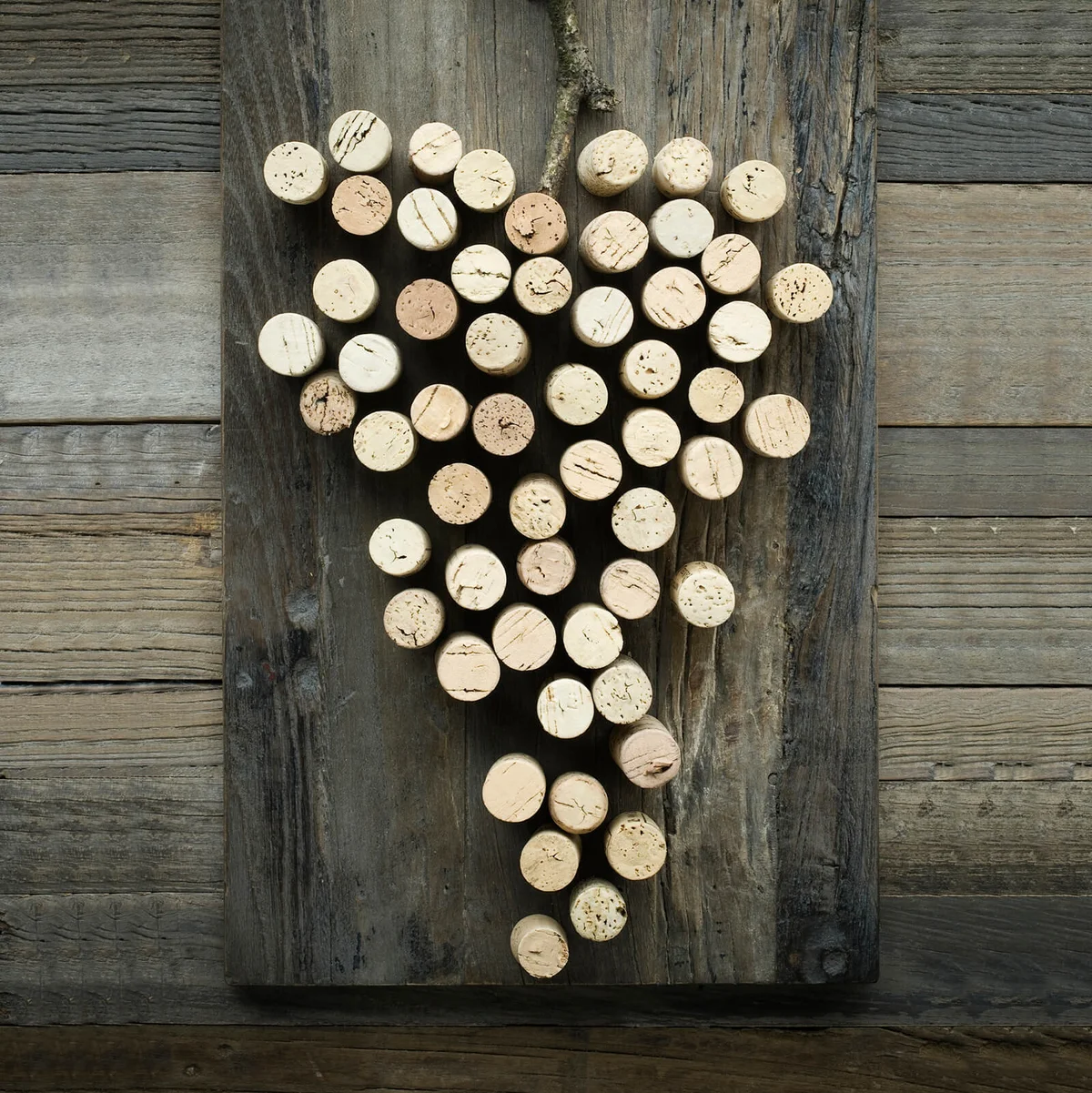 Wine corks forming grapes