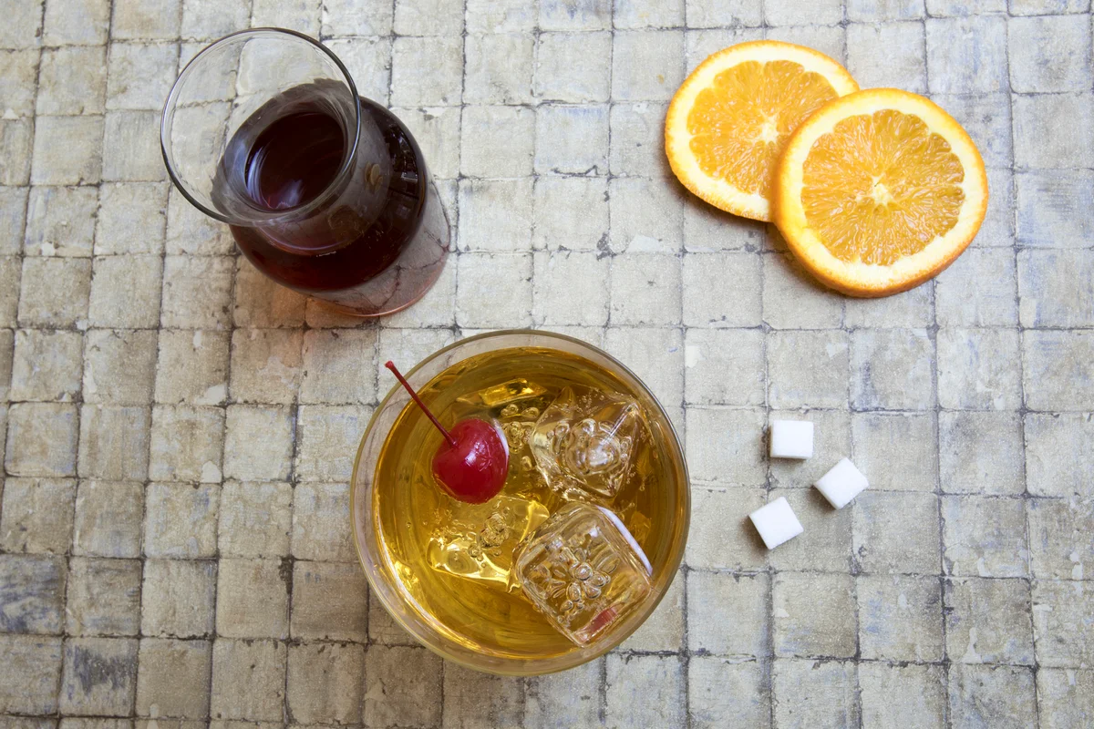 Ingredients for an old fashioned