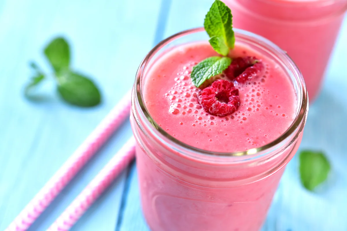 Raspberry donut cocktail