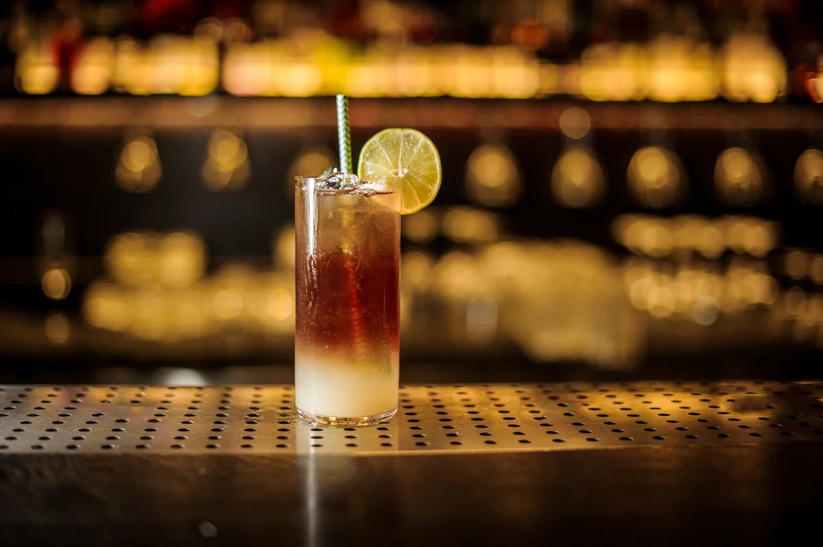 Dark and stormy cocktail