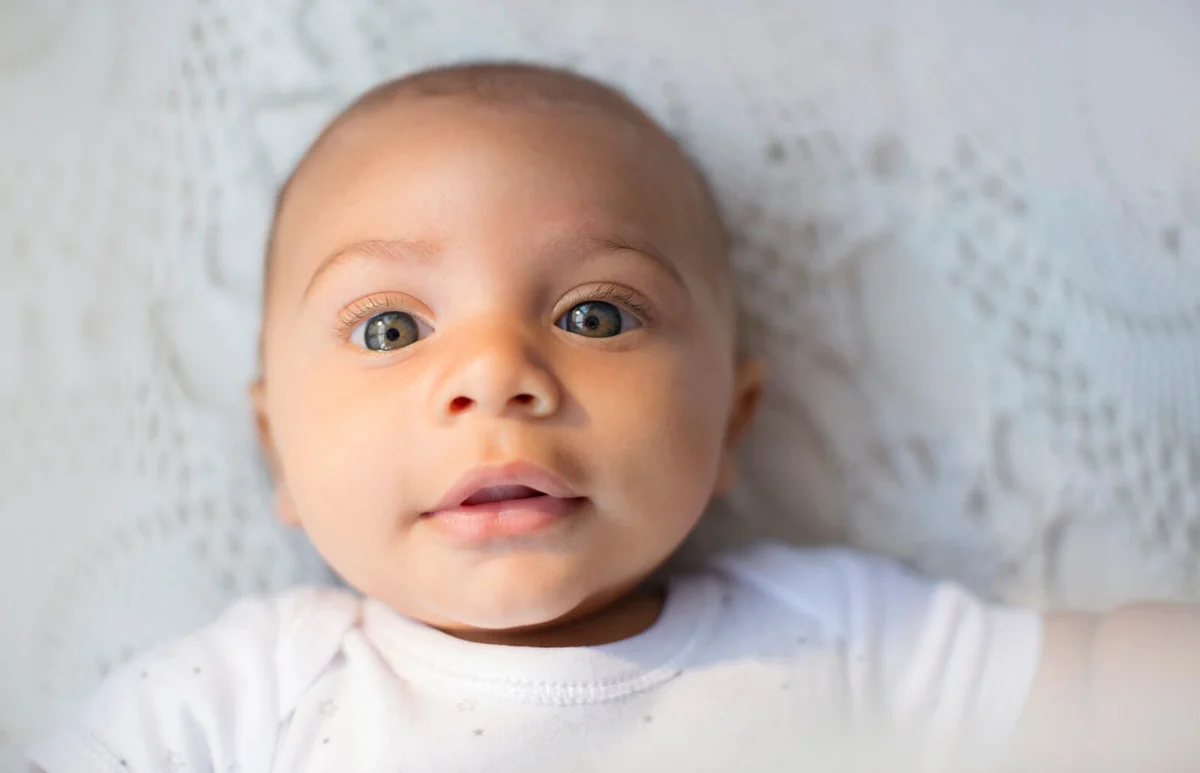 Close up of baby boy's face