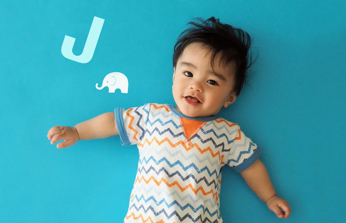 Baby boy with J letter