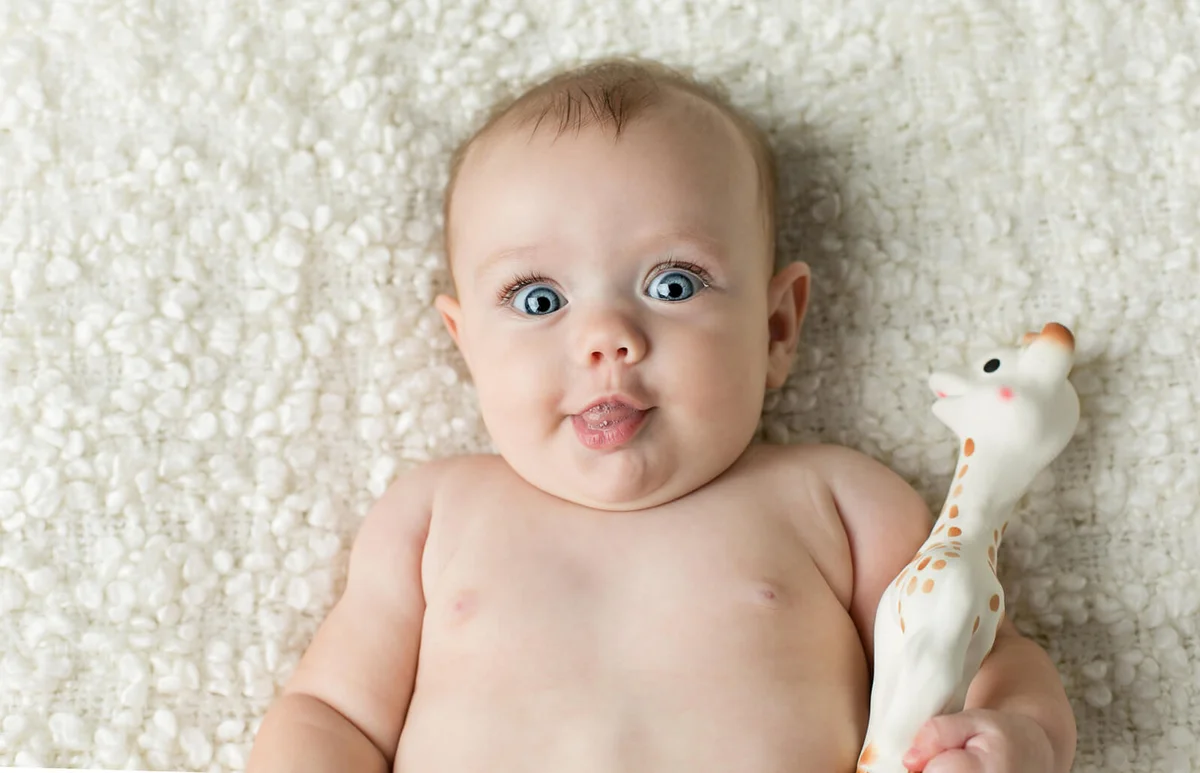 Baby making a funny face
