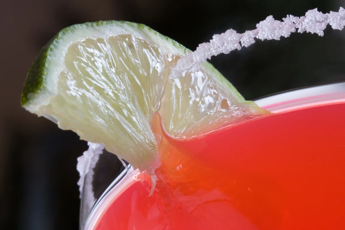 cosmopolitan with a sugared rim