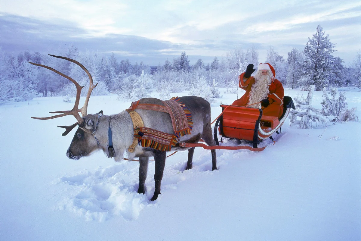 Santa Claus waves in Rovaniemi
