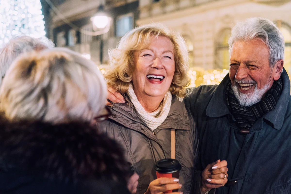 Seniors watching the Christmas Street Lights