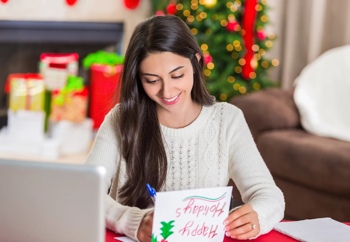 Woman writes in Christmas card
