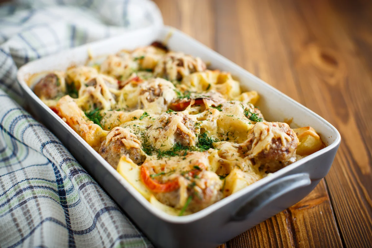 Turkey keto meatball casserole