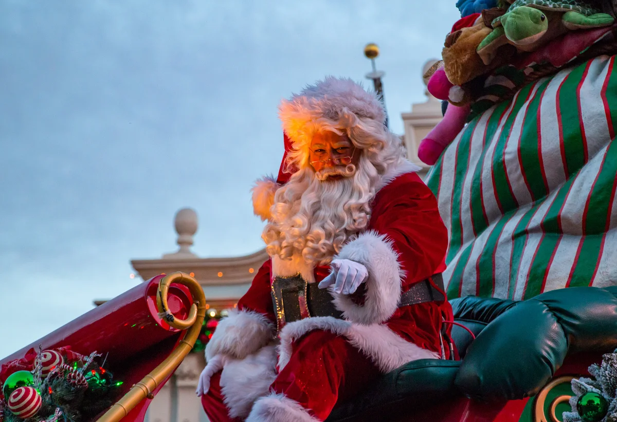 Santa on parade float