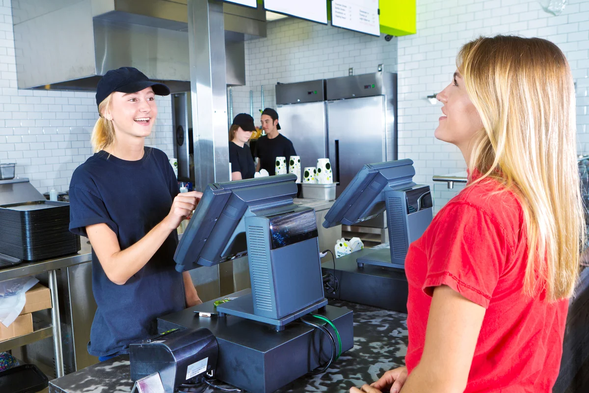 Checkout Server Serving Customer