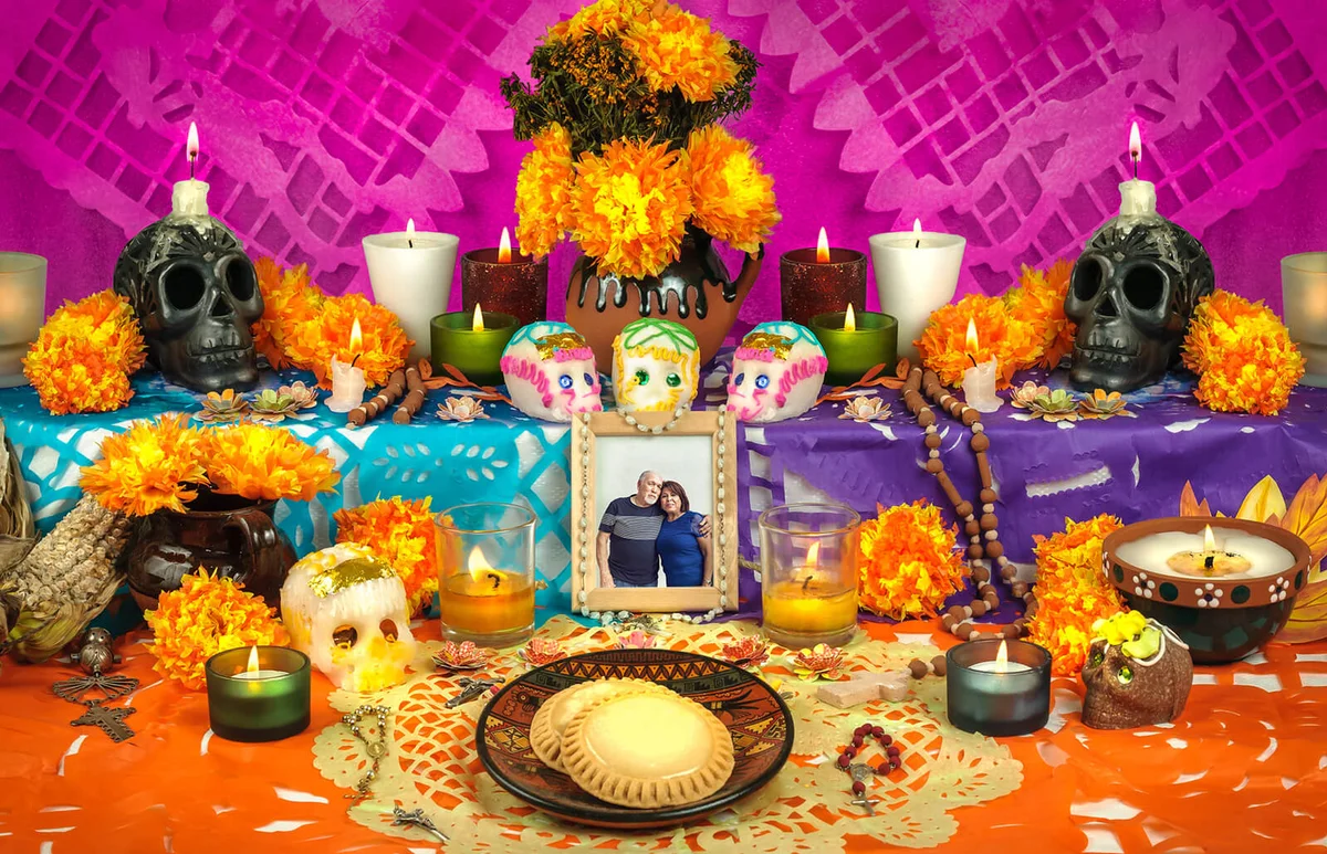 Mexican day of the dead altar (Dia de Muertos)