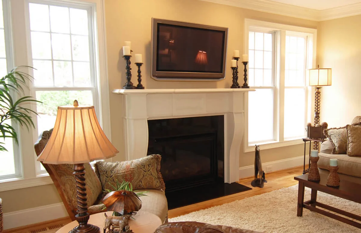 Family Room with flat panel tv