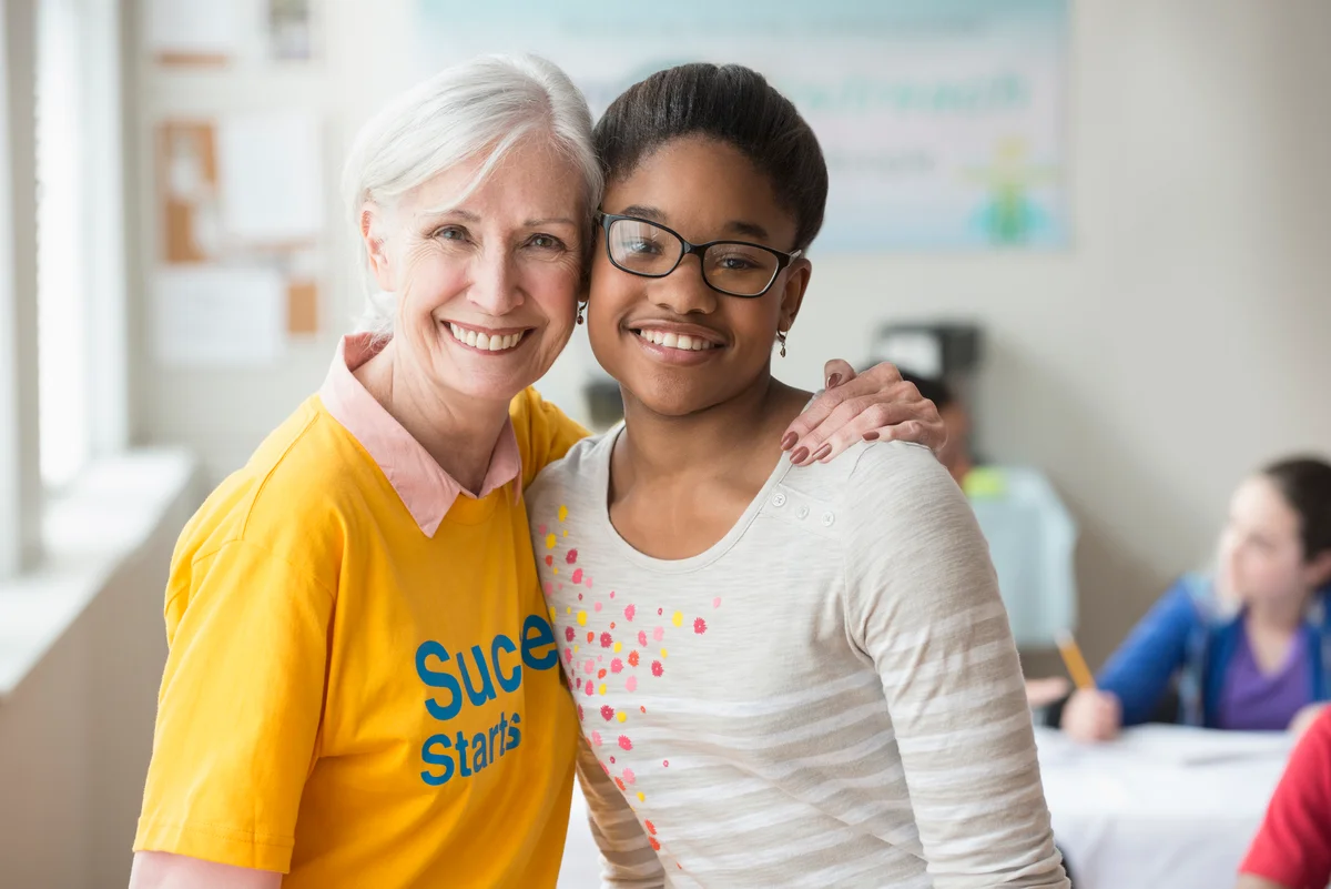 Teacher and student in class