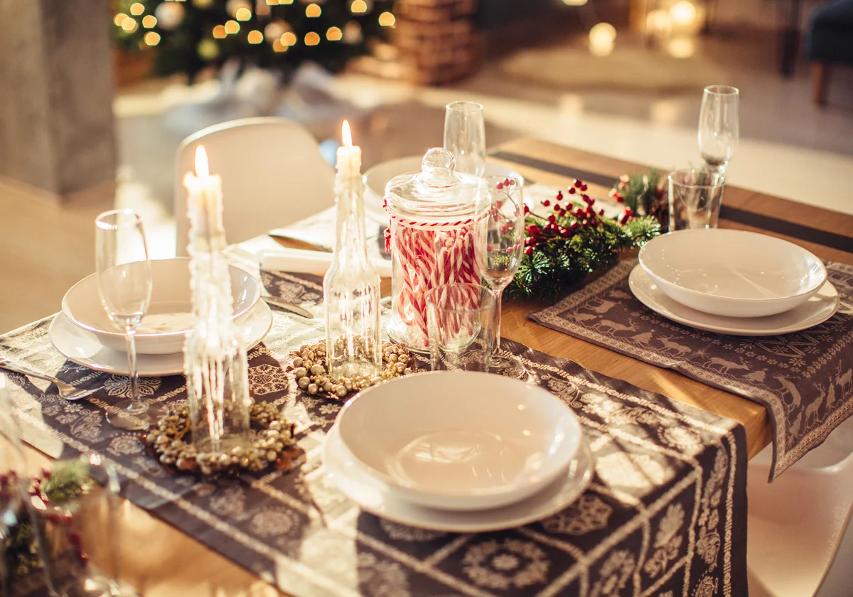 Christmas decorated table