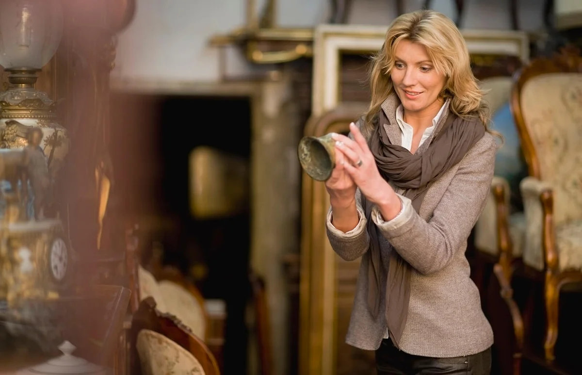 Woman browsing in shop