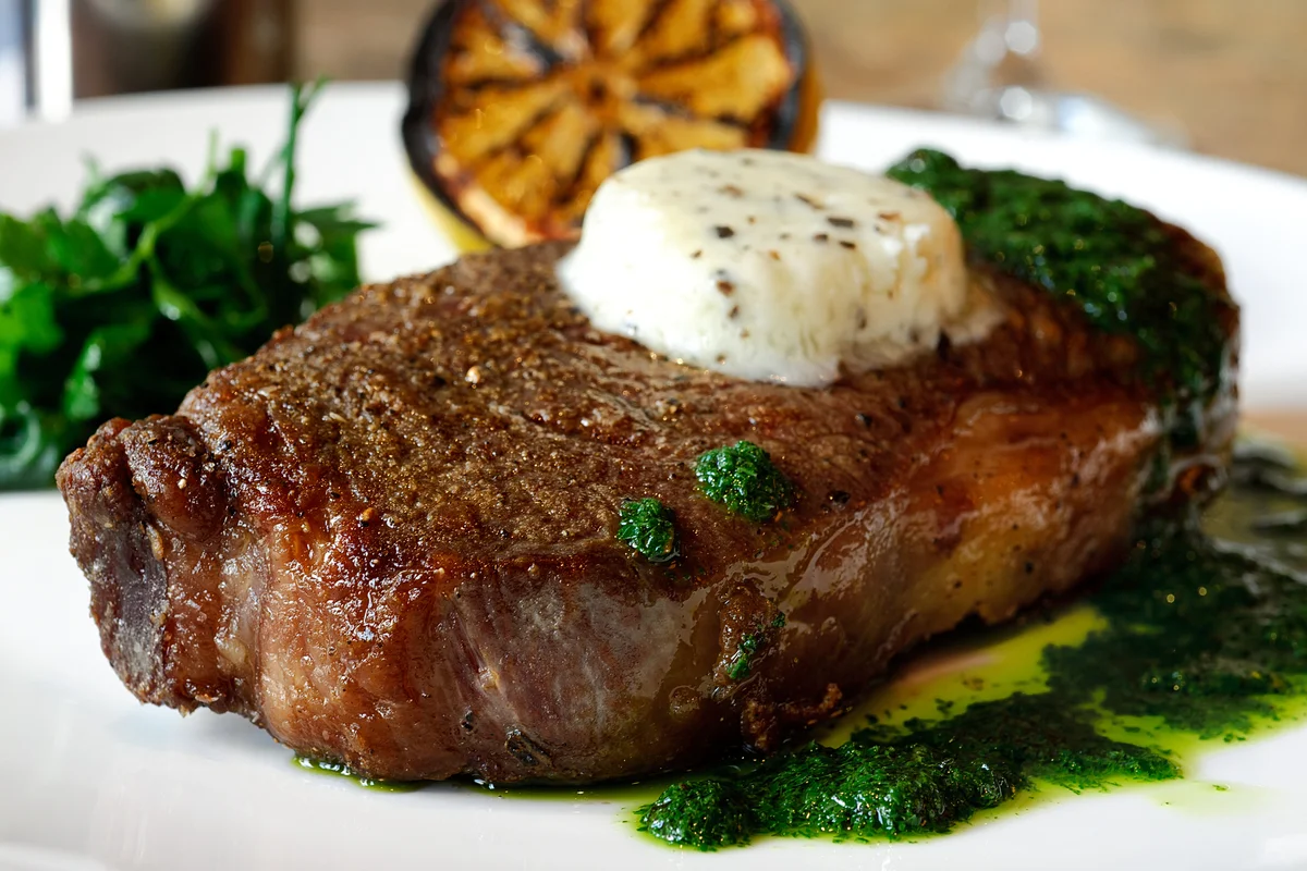 Steak with Porcini Compound Butter