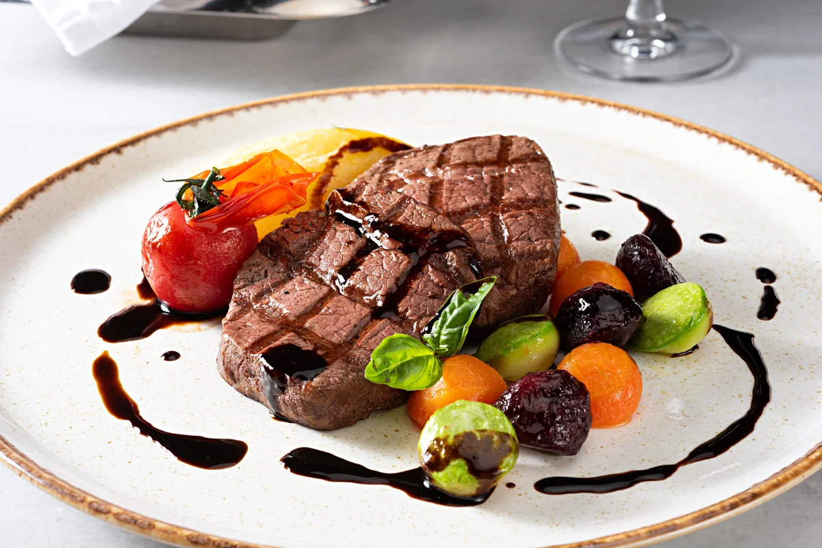 Steak with balsamic glaze