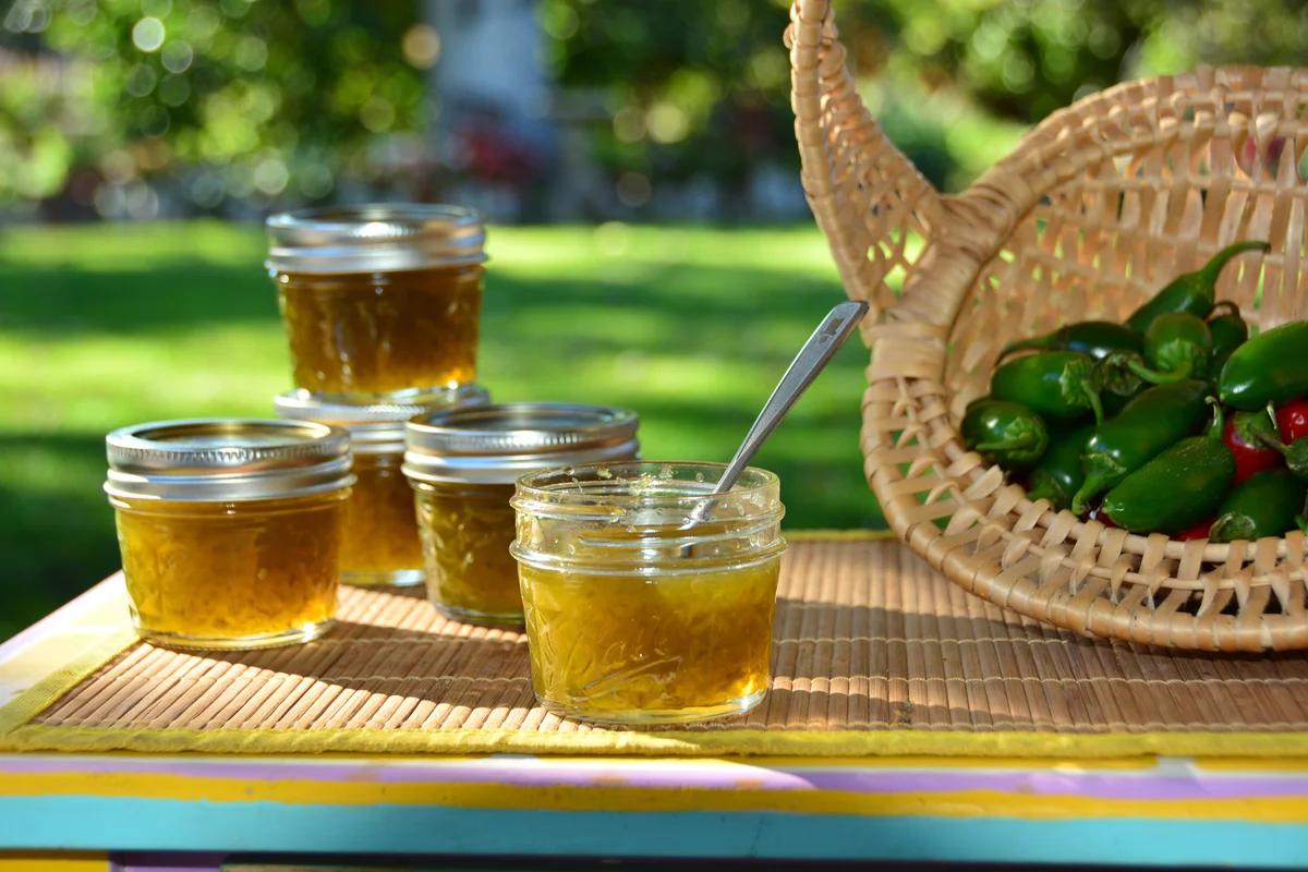 Jars of jalapeño jelly