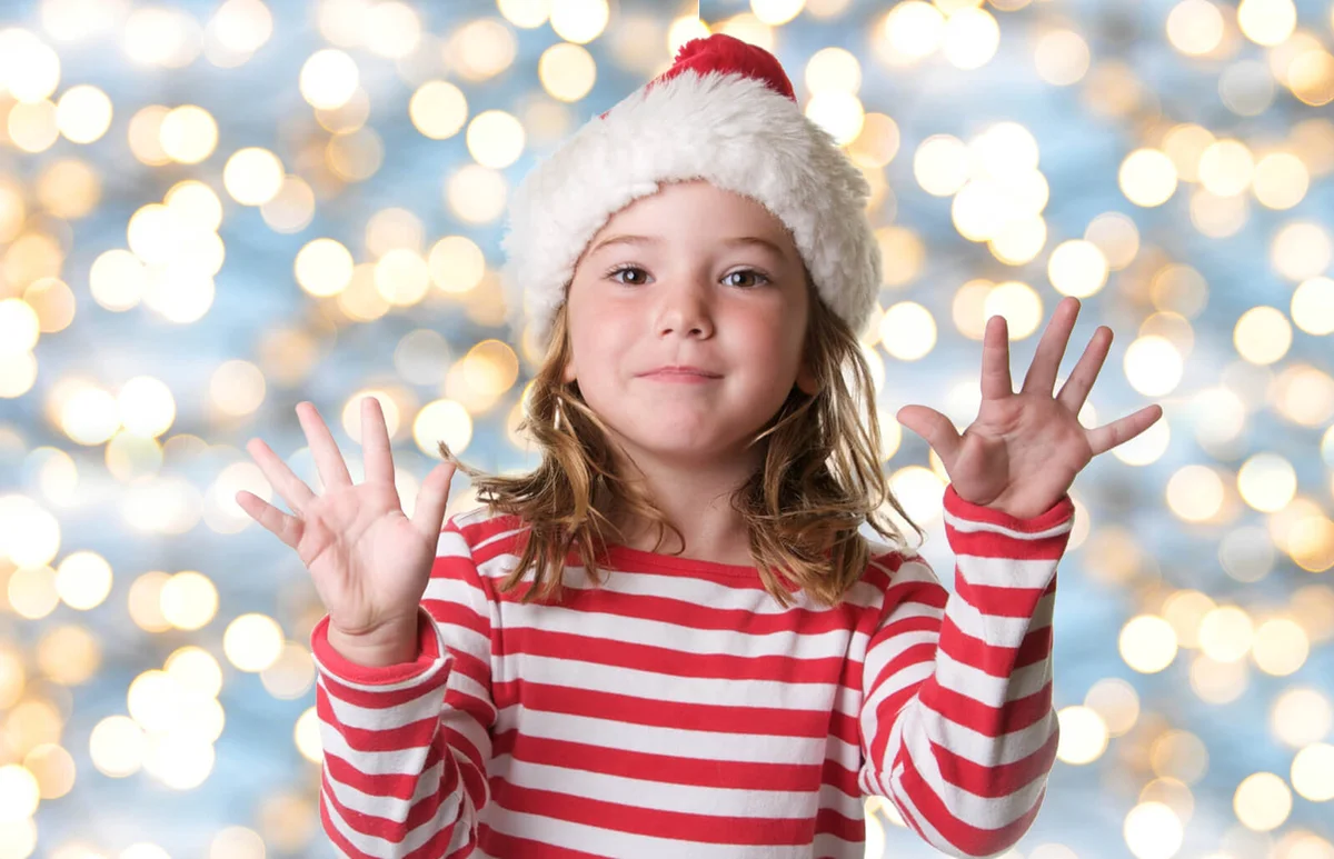 cute little girl in a Santa Claus hat