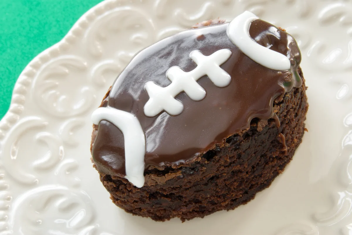 Football Shaped Chocolate Fudge Brownie