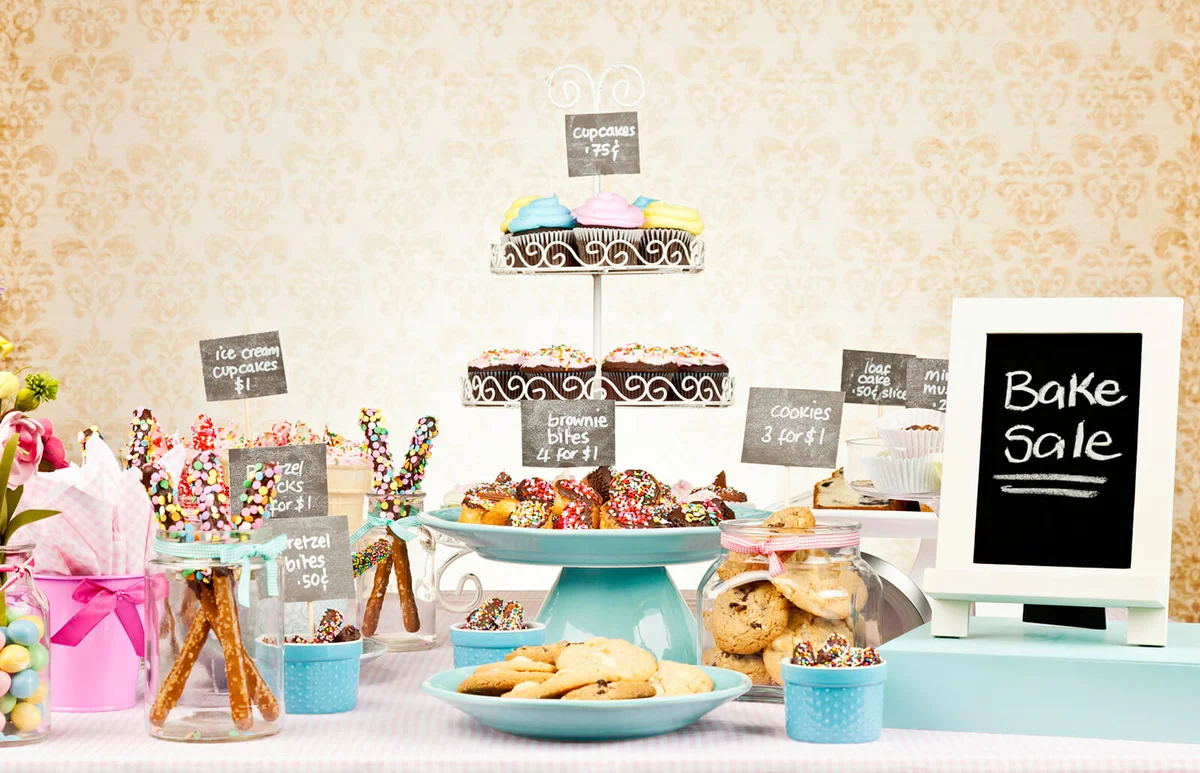 Bake Sale Fundraiser with lots of home made goodies for sale