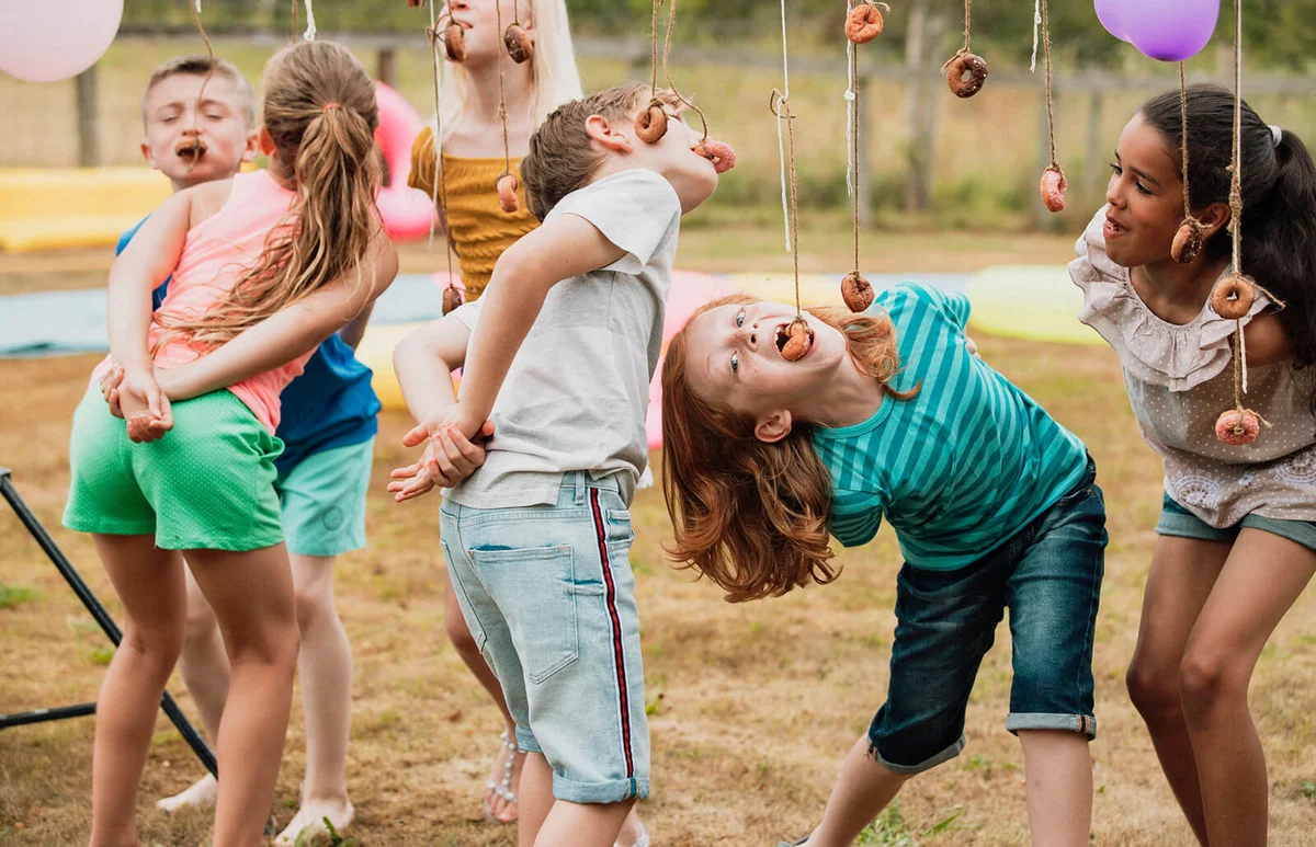 young children playing a party game