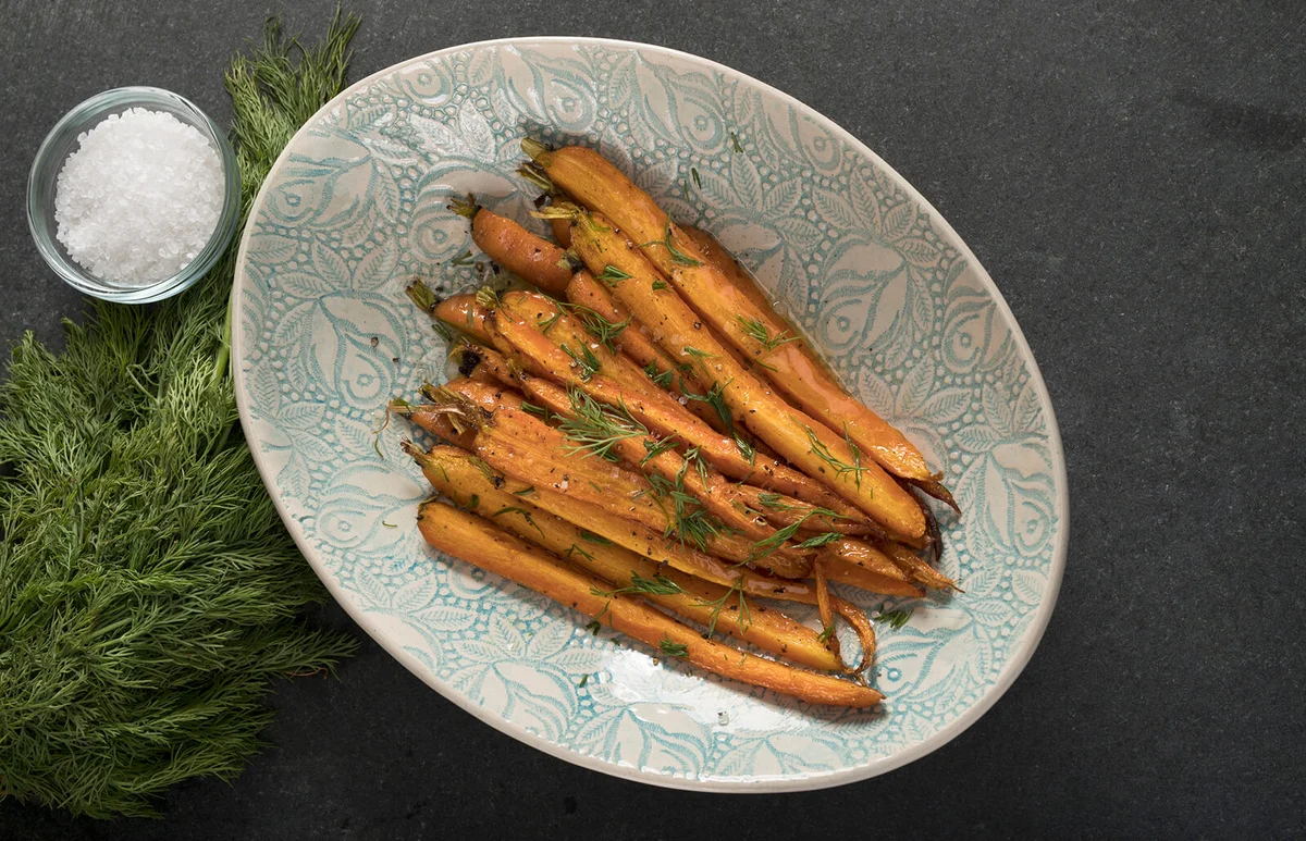 Honey glazed roasted carrots
