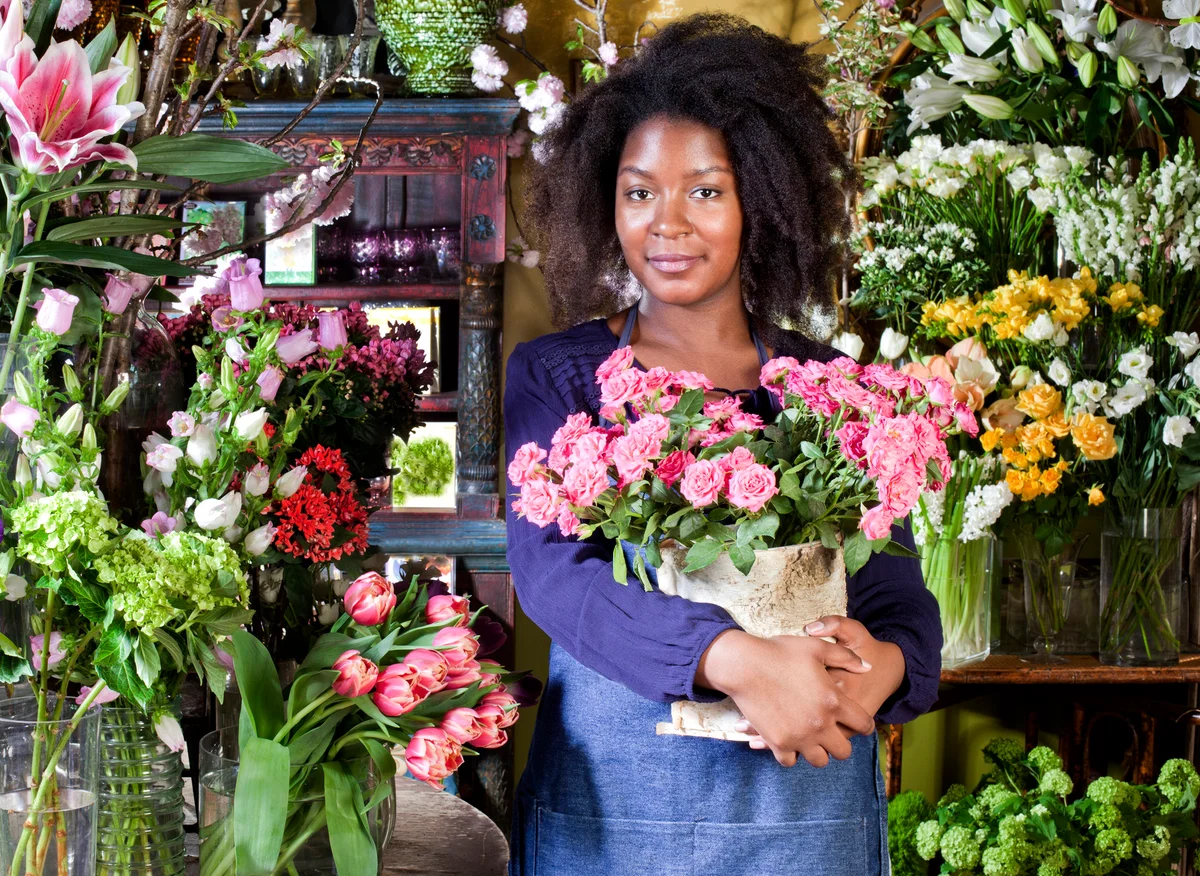 Florist in her shop