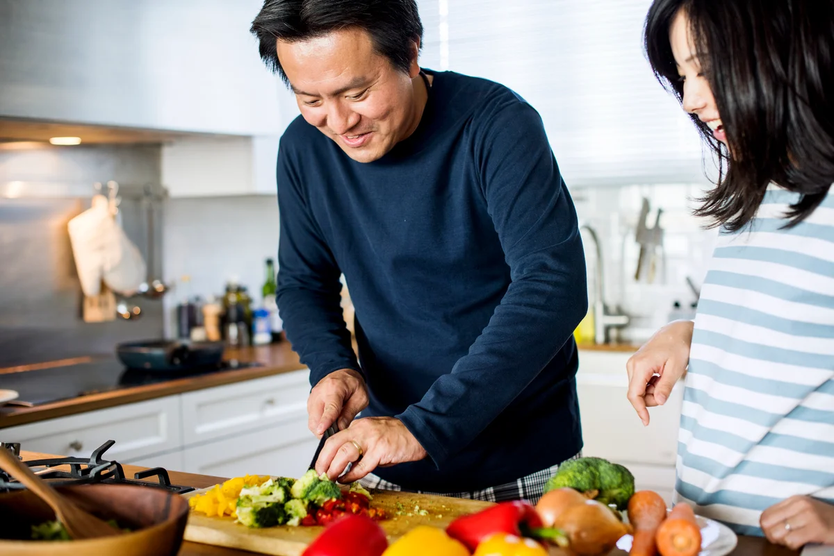 couple cooking in the kitchen