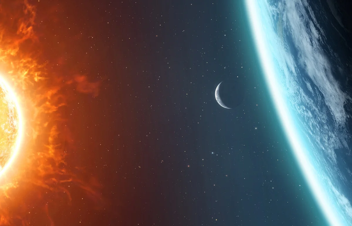 Earth Moon and Sun