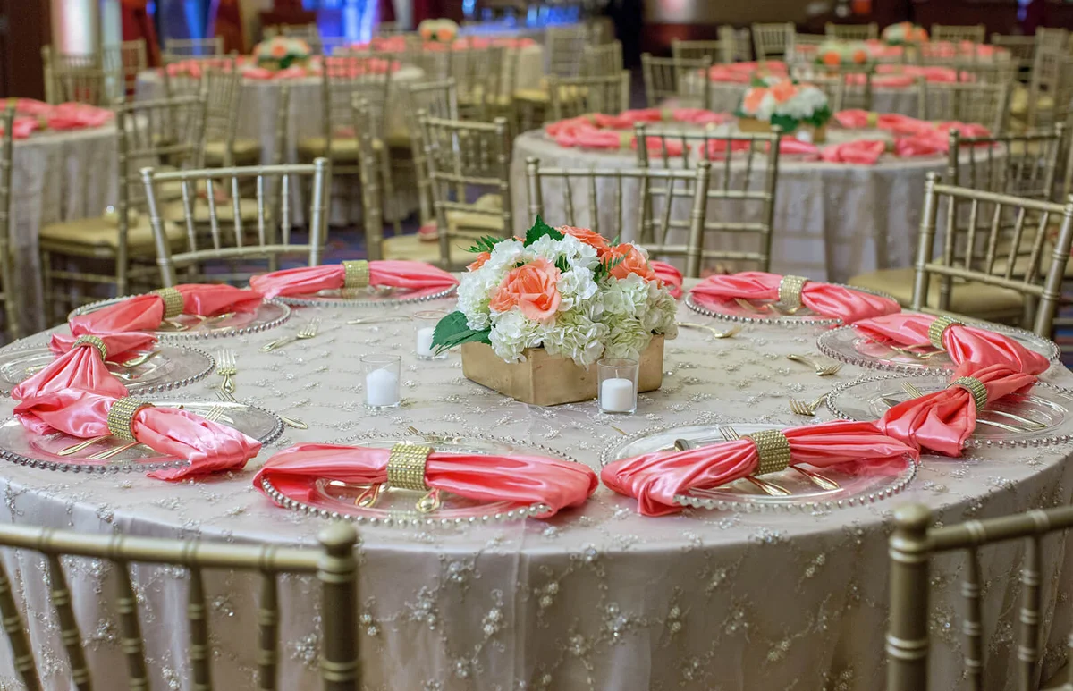 Arranged Dining Tables During Wedding