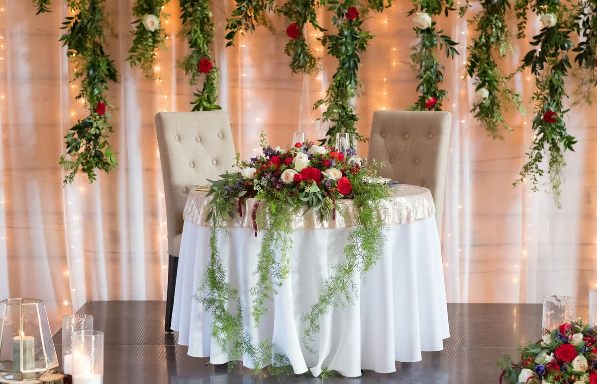 Sweetheart Table for Bride and Groom