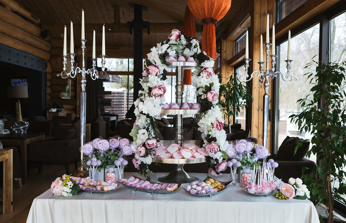 Pink candy bar for holiday celebration