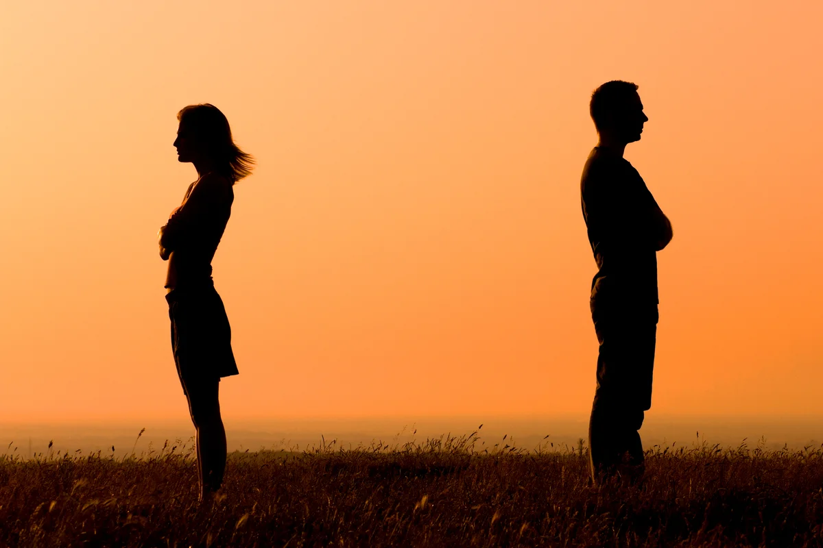 Silhouette of a man and a woman