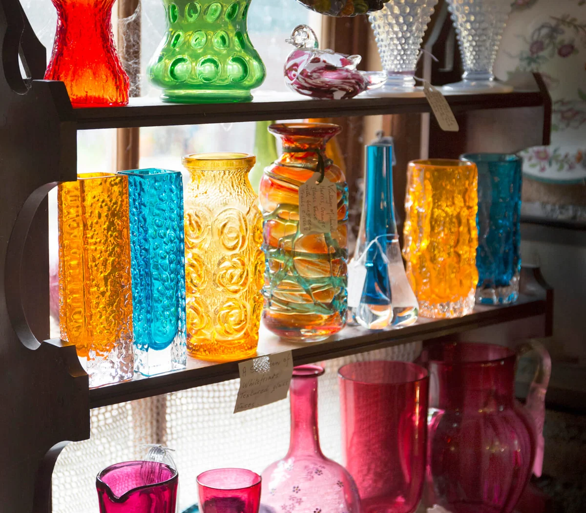 A collection of antique glass bottles