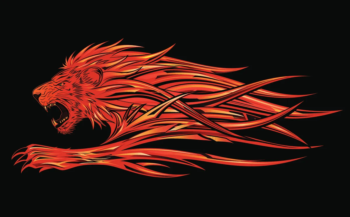 fiery lion