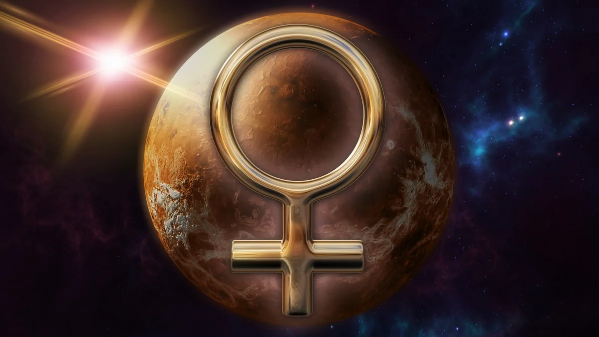 Gold Venus zodiac horoscope symbol