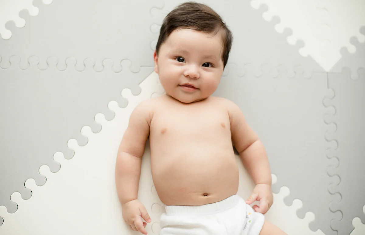 Cute hispanic baby boy