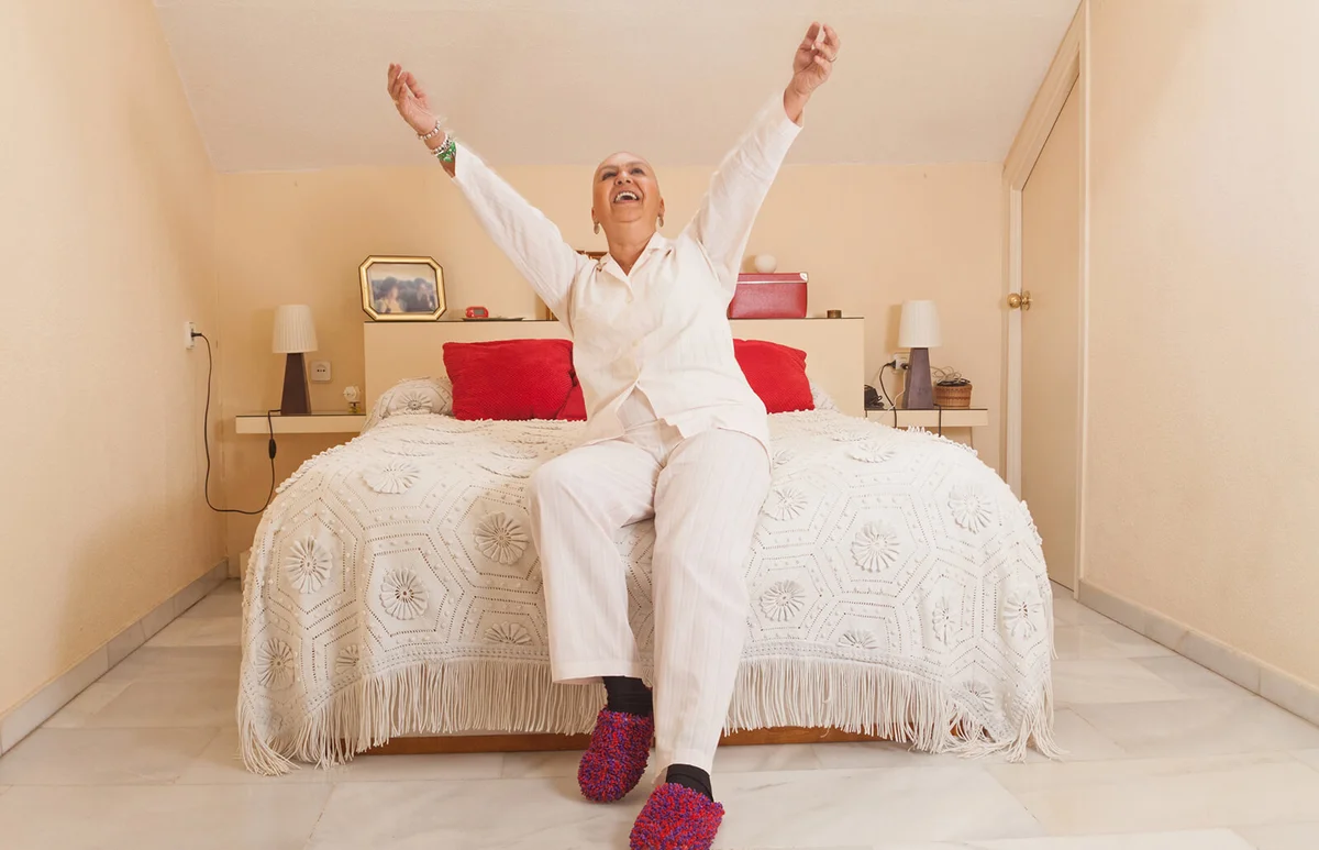 mature woman in her bedroom