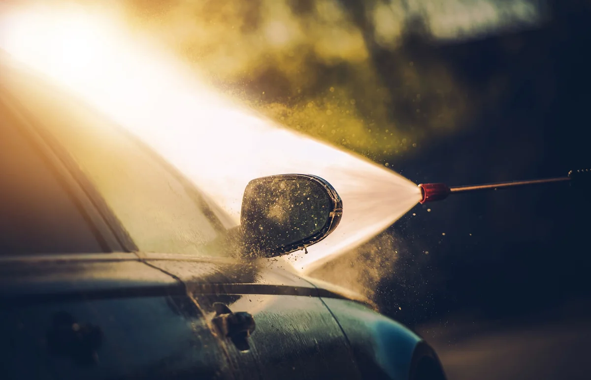 Close-Up Of Car Wash