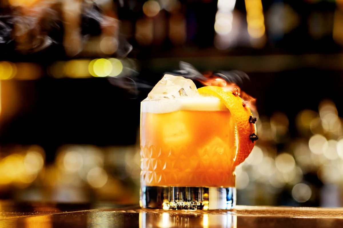 Whisky Sour serve in a bar counter