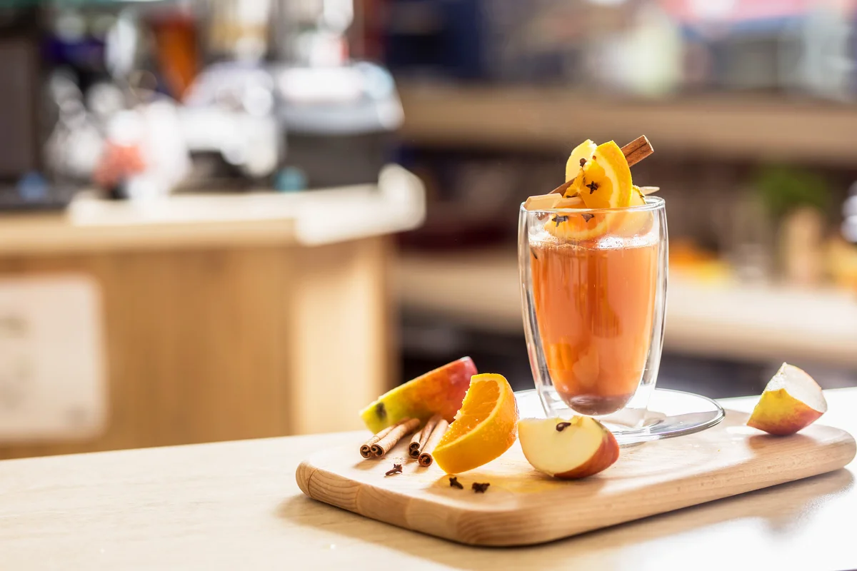Traditional Seasonal Drink Of Punch At The Bar