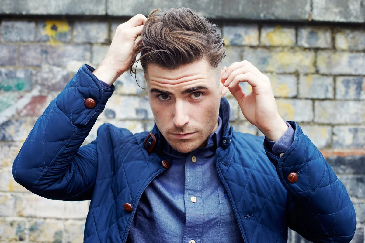 Man checking his hair