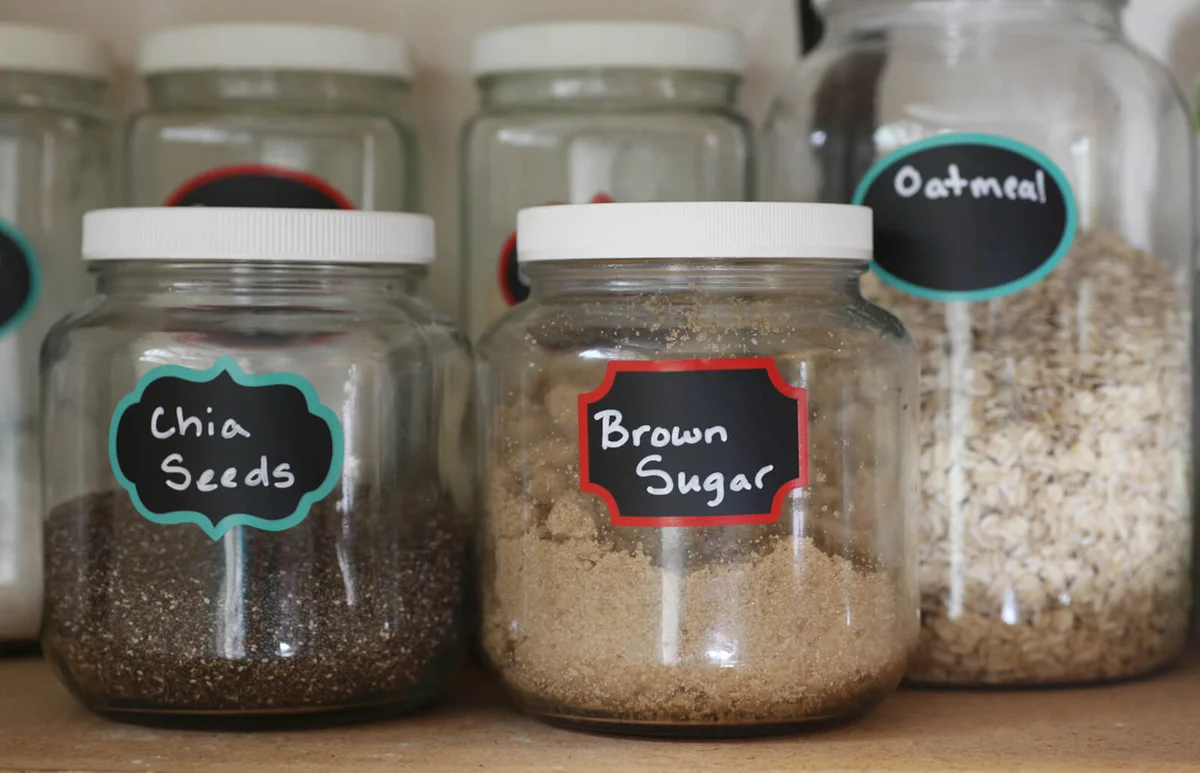 pantry jars of chia seeds