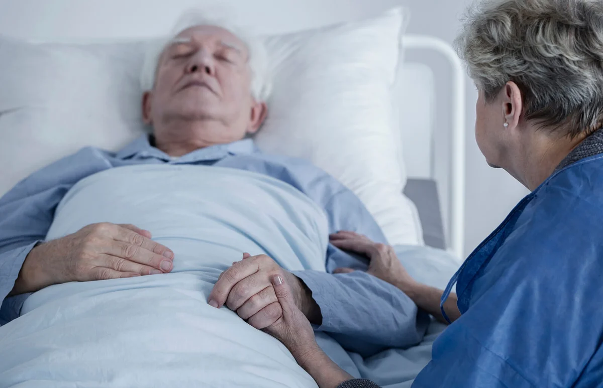 Senior man in hospital