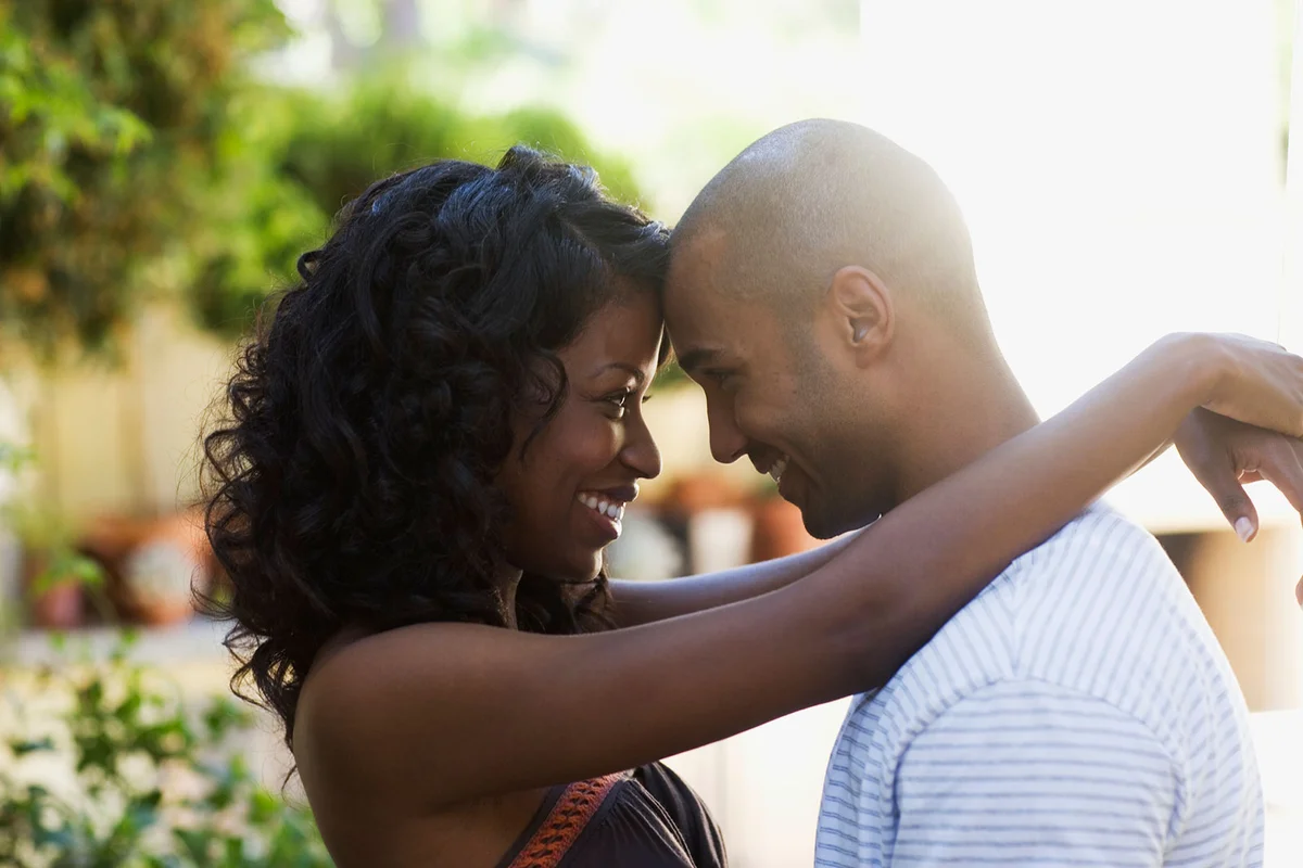 Couple in love embracing outdoors